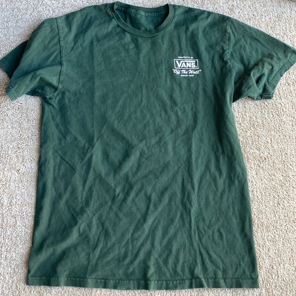 Mens Green Vans T-Shirt Size M